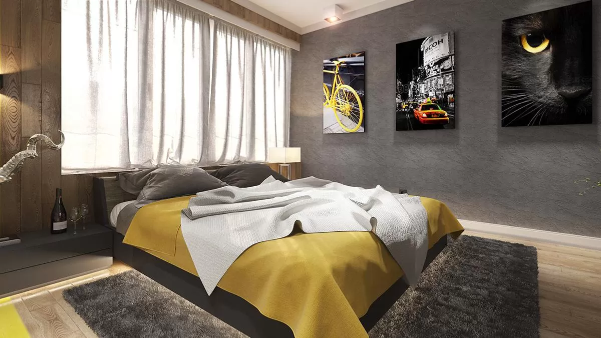 دکوراسیون داخلی اتاق خواب زرد