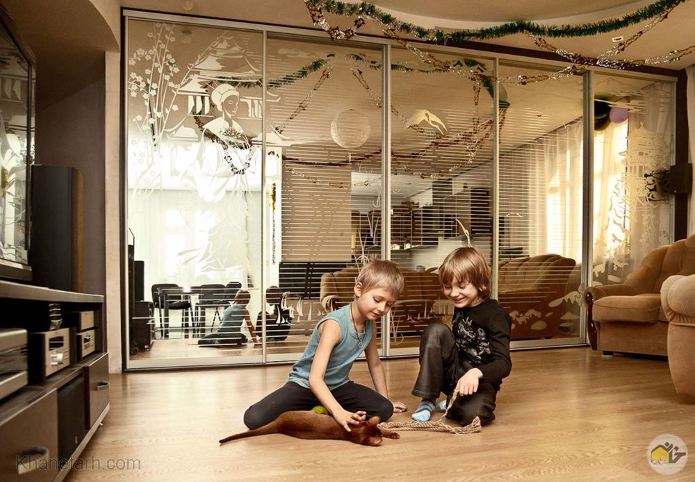 مدل کمد دیواری ریلی جدید رنگ کمد دیواری