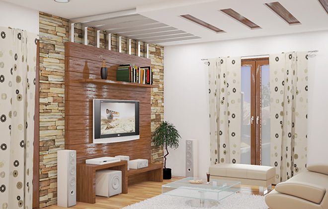 دکور تلویزیون روی دیوار