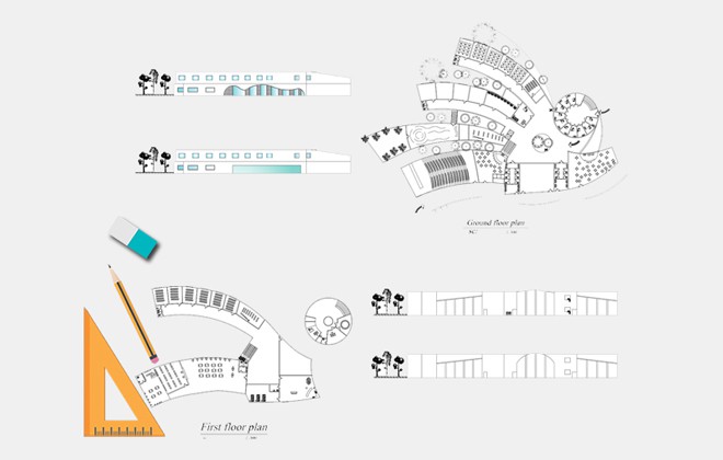 طراحی پلان کتابخانه