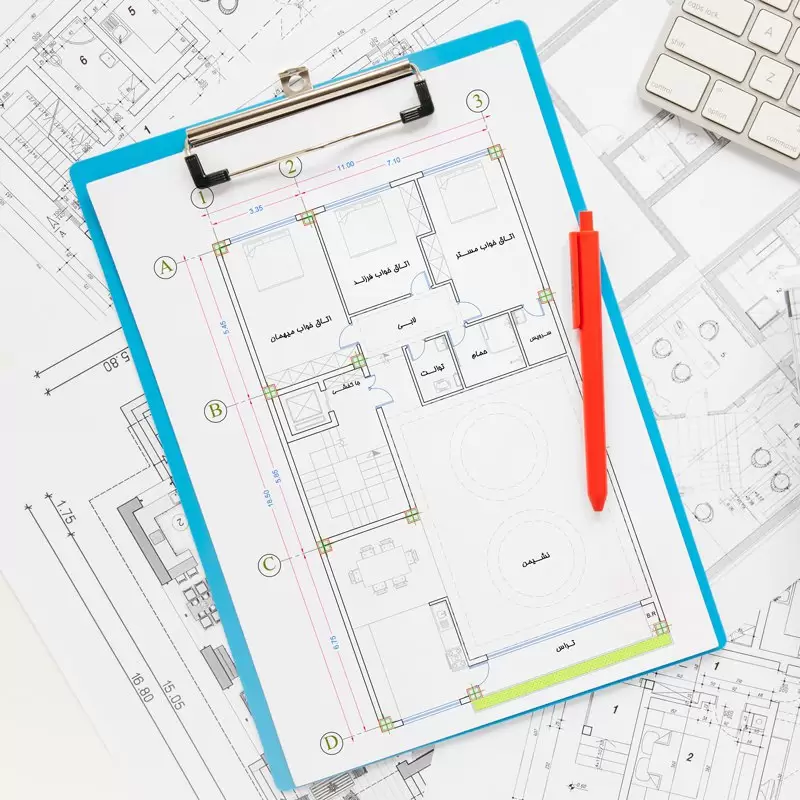 پلان ساختمان مسکونی 200 متری