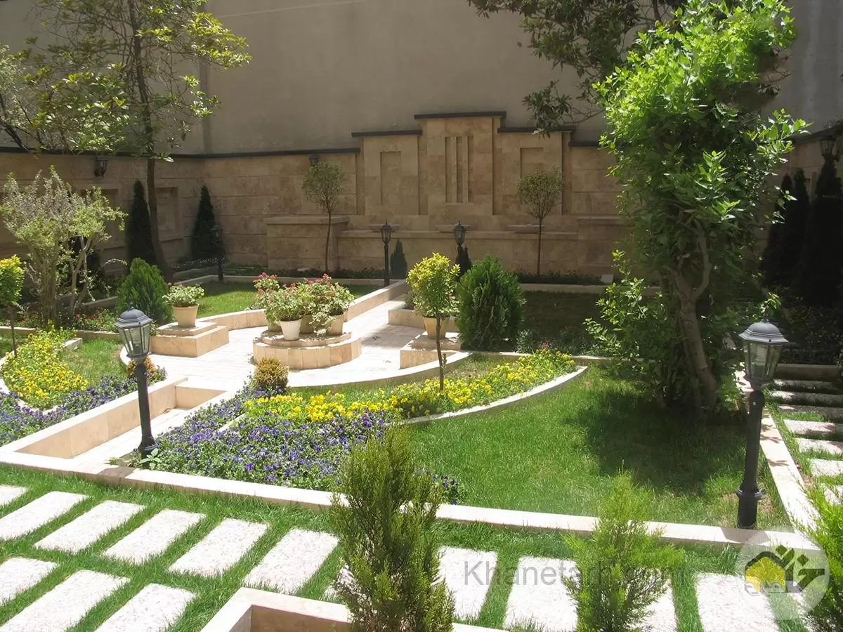 طراحی حیاط منزل ایرانی