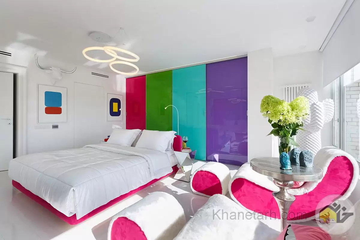 ترکیب رنگ کمد دیواری اتاق خواب