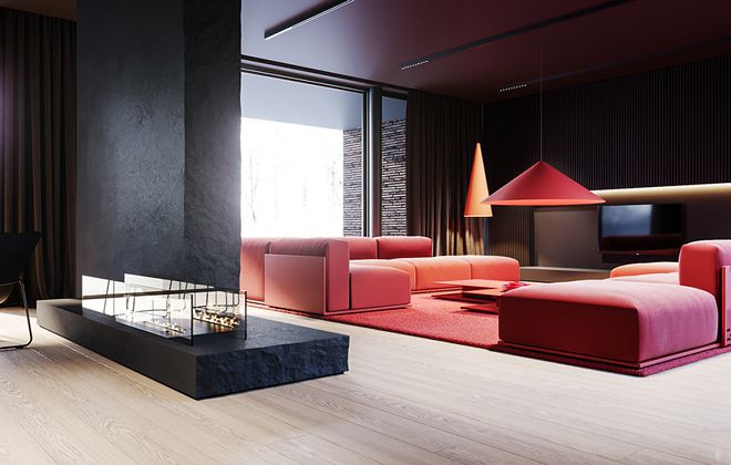 دکوراسیون قرمز مشکی