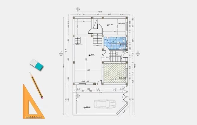 نقشه ساختمان با مصالح بنایی