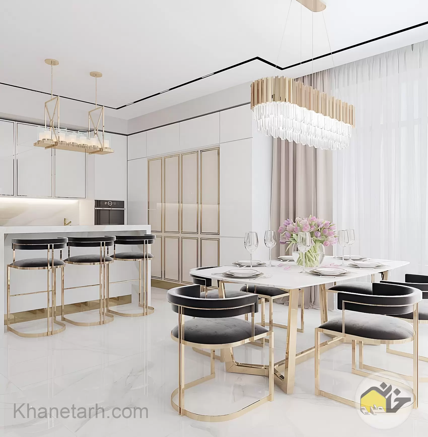 دیزاین آشپزخانه کوچک مدل کابینت جدید برای آشپزخانه کوچک