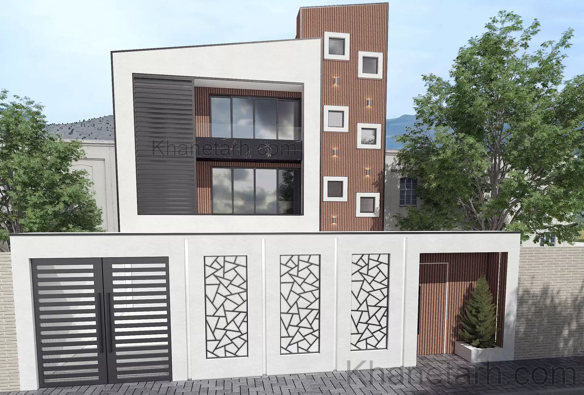 طراحی نمای مدرن ساختمان مسکونی