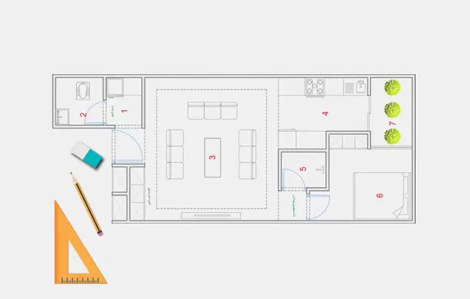 نقشه خانه 50 متری