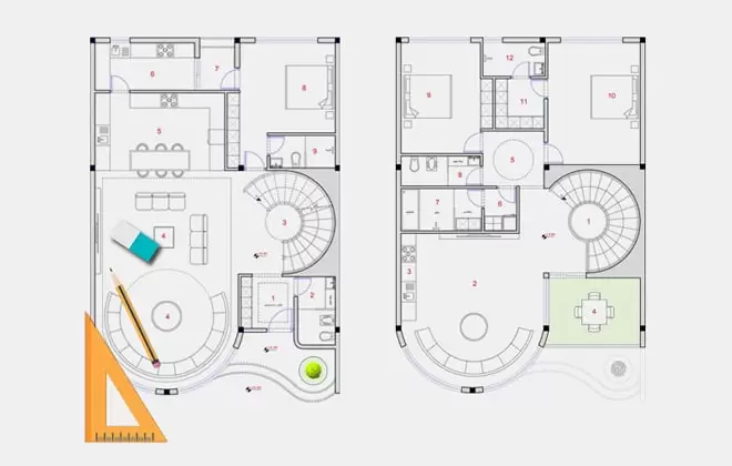 نقشه ویلا مدرن