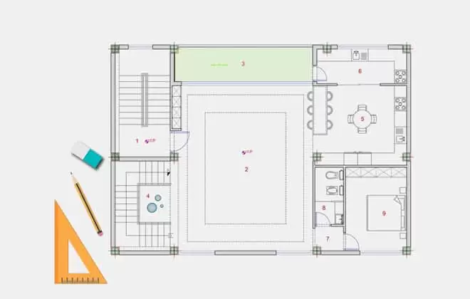 نقشه تجاری مسکونی 150 متری