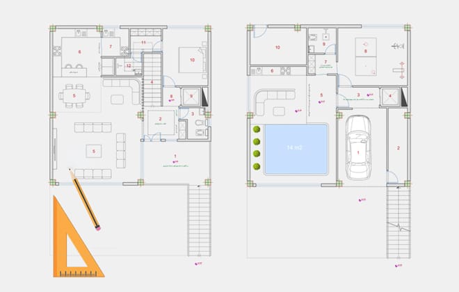نقشه ویلا تریبلکس